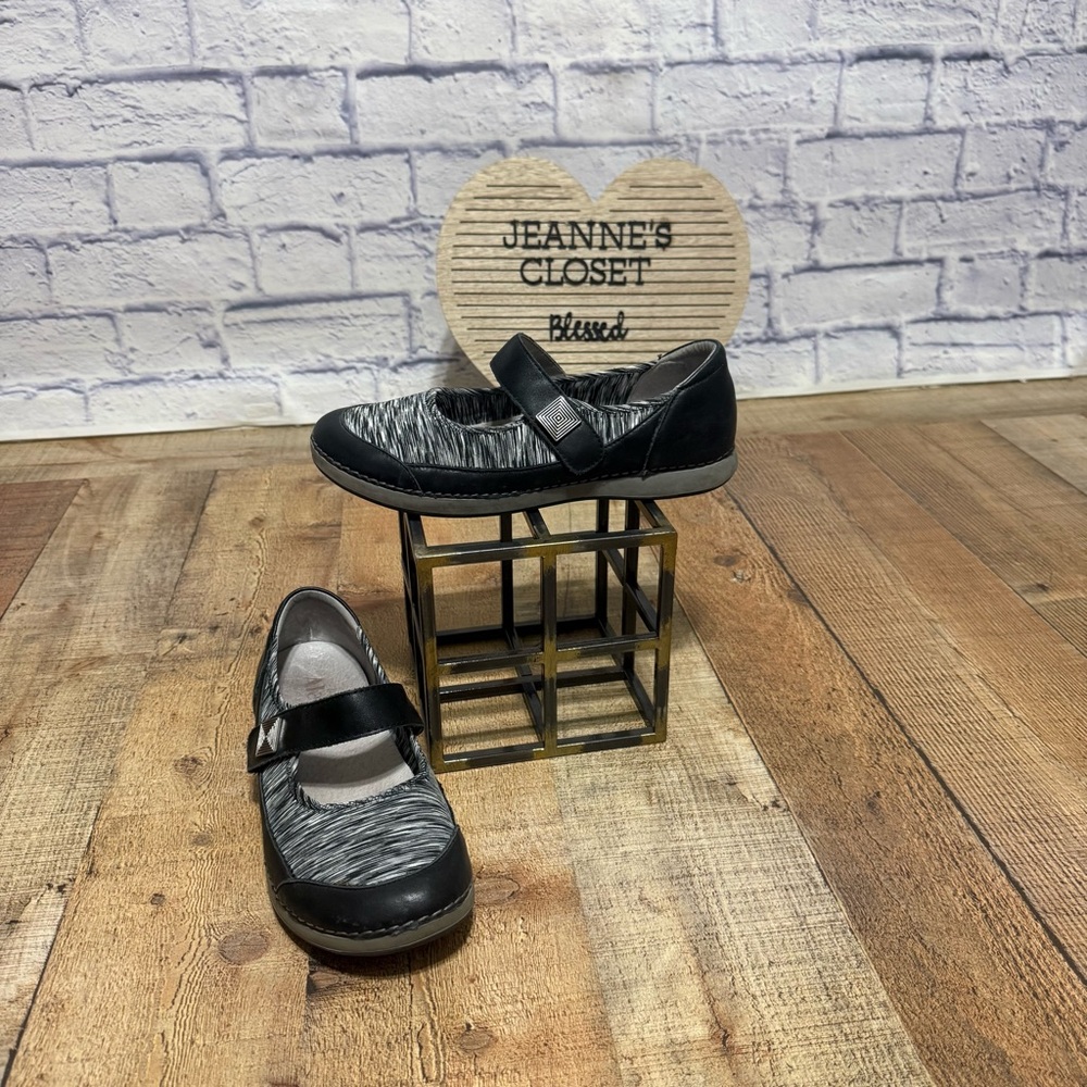 Women's Alegria Gem 601 Casual Mary Jane Loafers Shoe Size 39 EU US 9 Black Gray